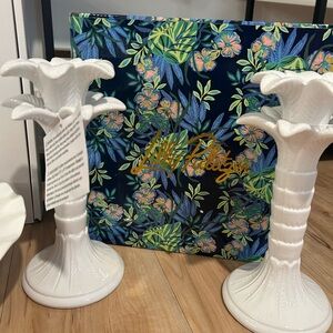 Lilly Pulitzer White Ceramic Candle Holders